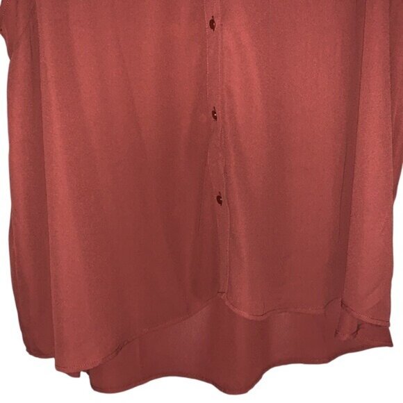 Maurices Womens Sleeveless Button-Front Rust Top Size 3X 100% Polyester - Picture 7 of 12